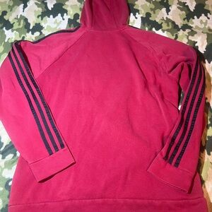 adidas Red Performance Jacket with Black Stripes